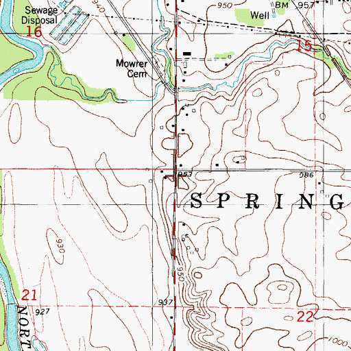 Topographic Map of Township of Spring Valley, IA