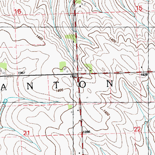 Topographic Map of Township of Stanton, IA