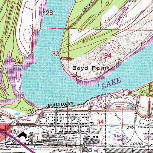 Topographic Map of Boyd Point, AR