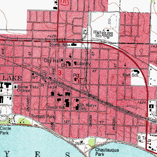 Topographic Map of City of Storm Lake, IA