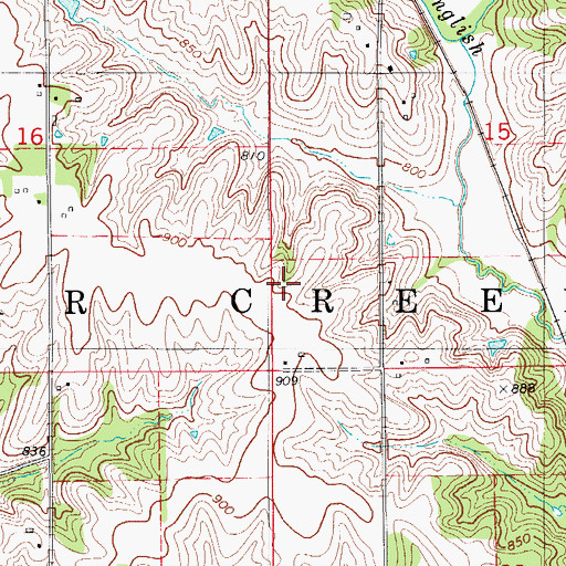 Topographic Map of Township of Sugar Creek, IA