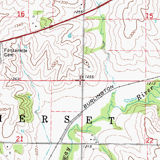 Topographic Map of Township of Summerset, IA