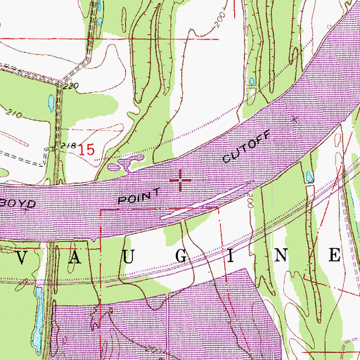 Topographic Map of Boyd Point Cutoff, AR