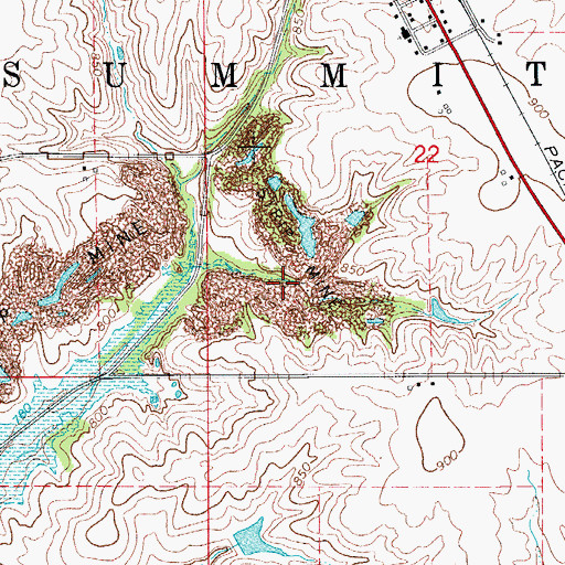 Topographic Map of Township of Summit, IA