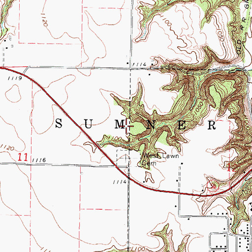 Topographic Map of Township of Sumner, IA