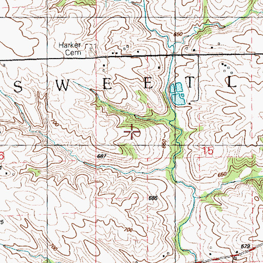 Topographic Map of Township of Sweetland, IA