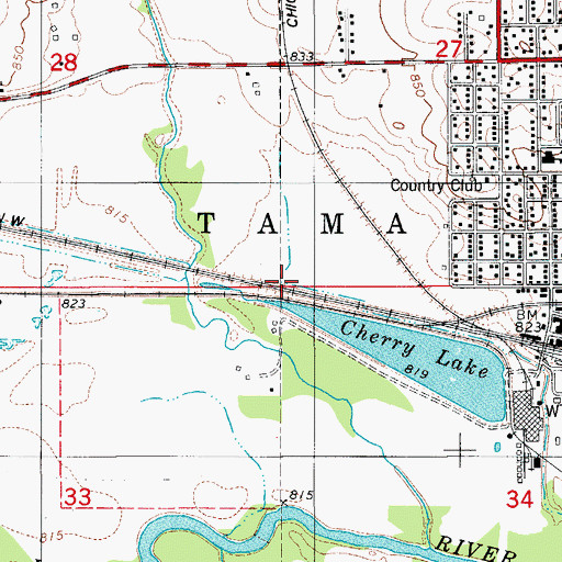 Topographic Map of Township of Tama, IA