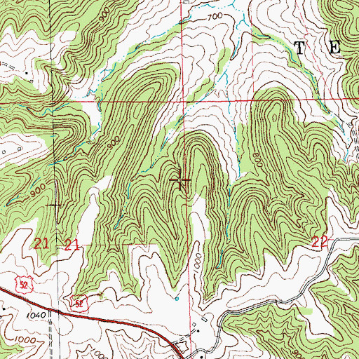 Topographic Map of Township of Tete Des Morts, IA