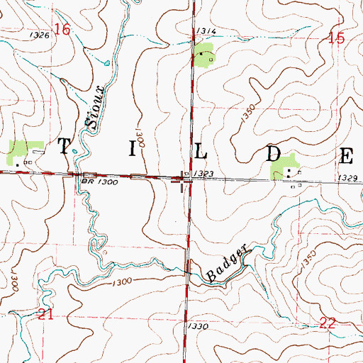 Topographic Map of Township of Tilden, IA