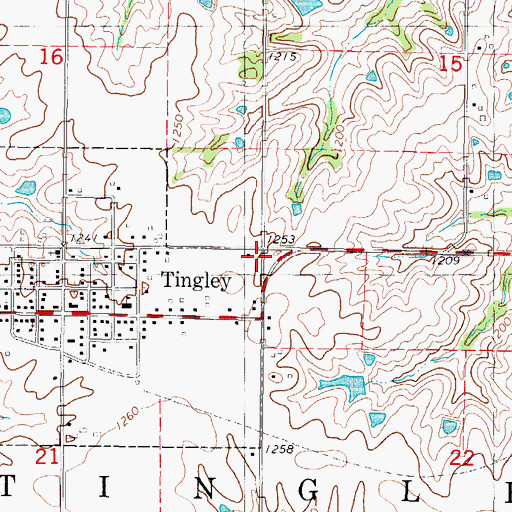Topographic Map of Township of Tingley, IA