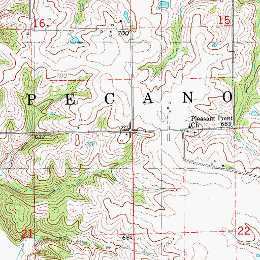 Topographic Map of Township of Tippecanoe, IA