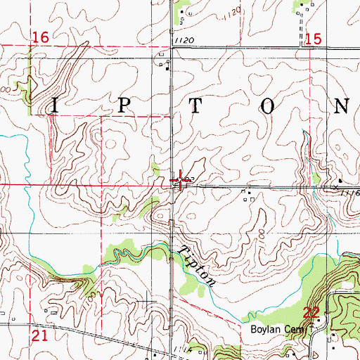 Topographic Map of Township of Tipton, IA