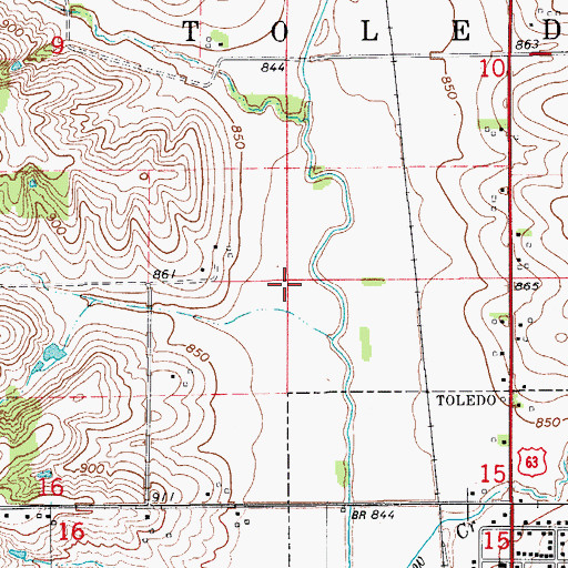 Topographic Map of Township of Toledo, IA