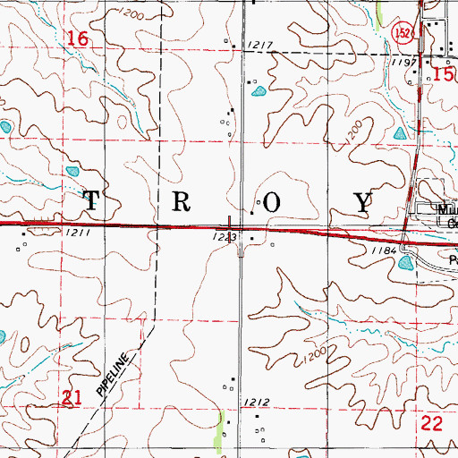 Topographic Map of Township of Troy, IA