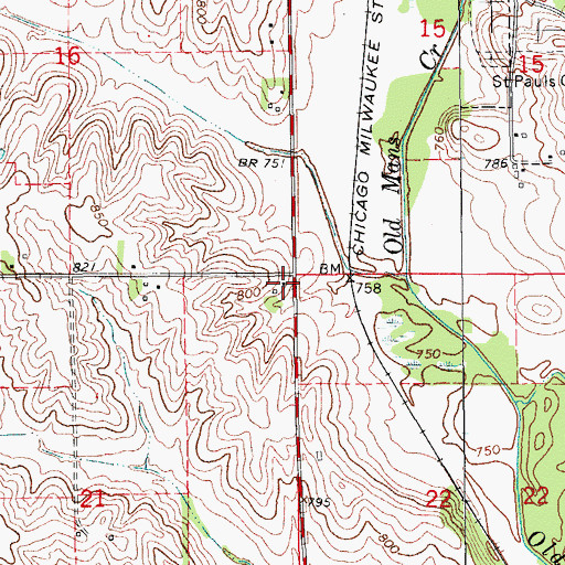 Topographic Map of Township of Troy, IA