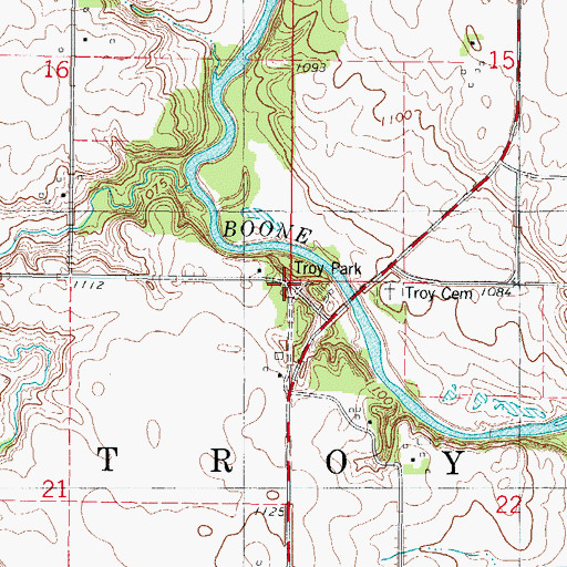 Topographic Map of Township of Troy, IA