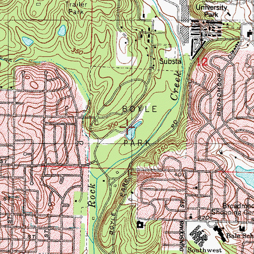 Topographic Map of Boyle Park, AR