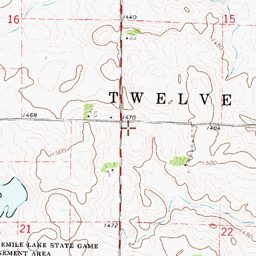 Topographic Map of Township of Twelve Mile Lake, IA