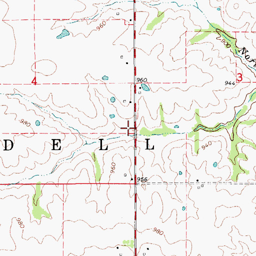 Topographic Map of Township of Udell, IA