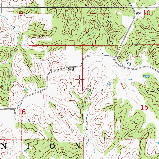 Topographic Map of Township of Union, IA