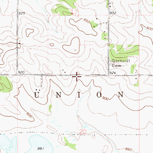 Topographic Map of Township of Union, IA