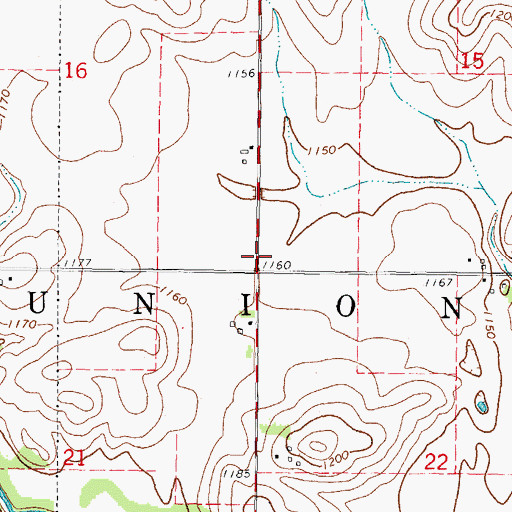 Topographic Map of Township of Union, IA