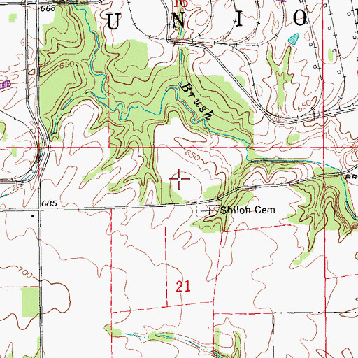 Topographic Map of Township of Union, IA