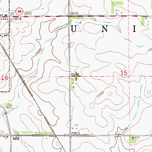 Topographic Map of Township of Union, IA