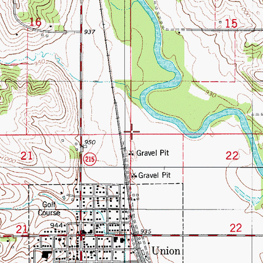 Topographic Map of Township of Union, IA