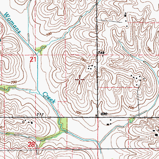 Topographic Map of Township of Union, IA