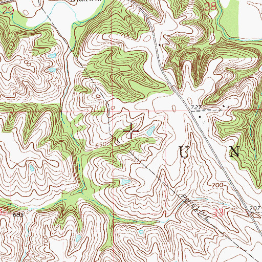 Topographic Map of Township of Union, IA