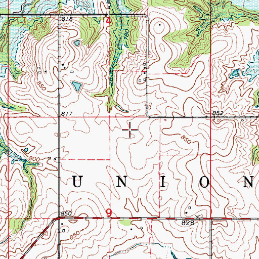 Topographic Map of Township of Union, IA