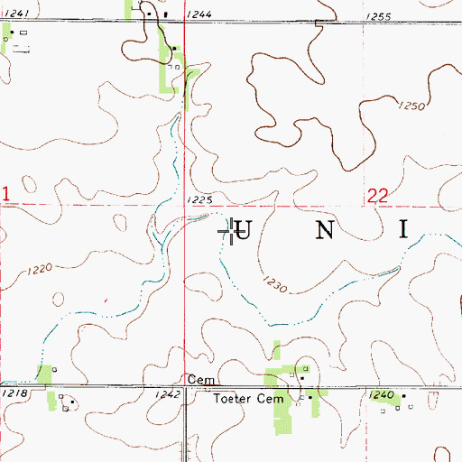 Topographic Map of Township of Union, IA