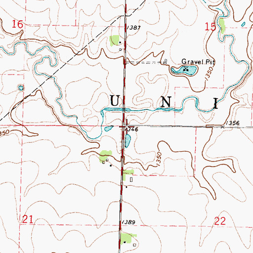 Topographic Map of Township of Union, IA
