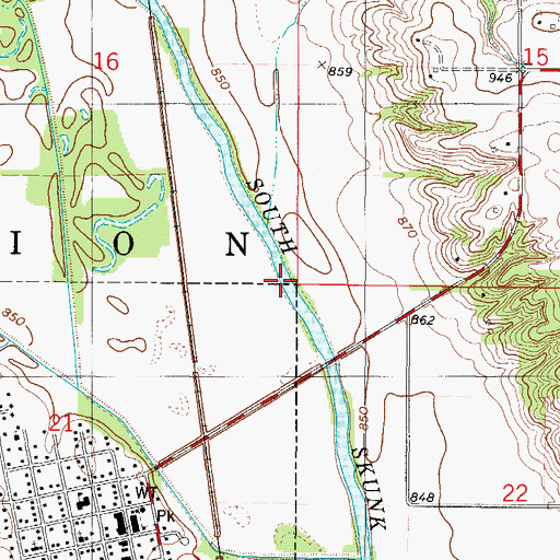 Topographic Map of Township of Union, IA