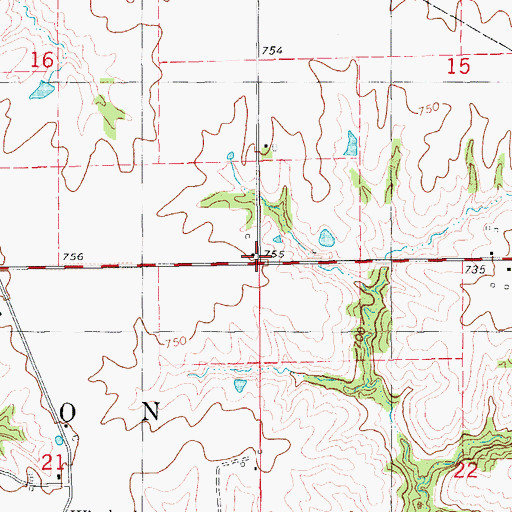 Topographic Map of Township of Union, IA