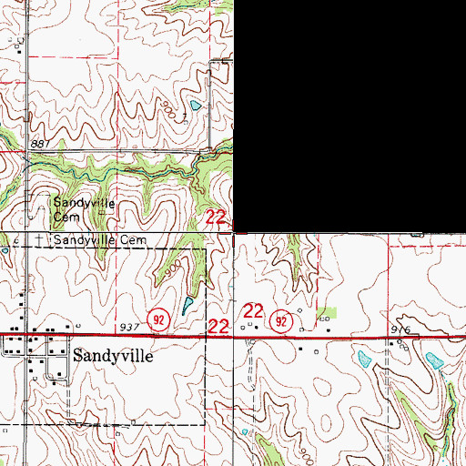 Topographic Map of Township of Union, IA