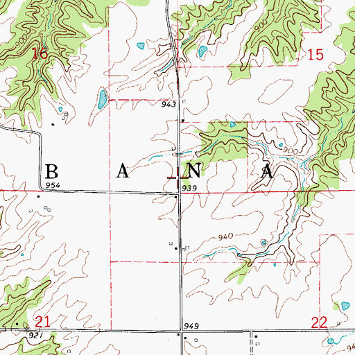 Topographic Map of Township of Urbana, IA