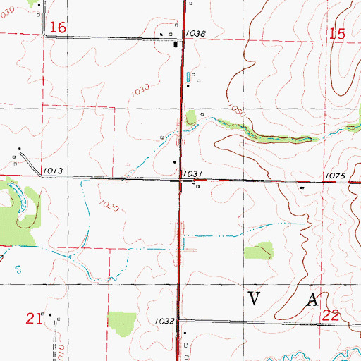 Topographic Map of Township of Valley, IA