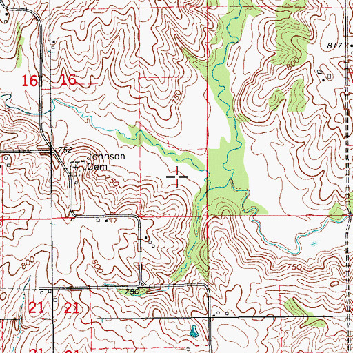 Topographic Map of Township of Van Buren, IA