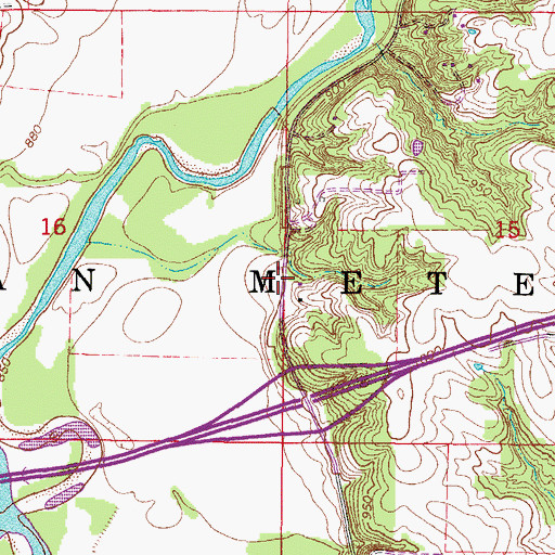 Topographic Map of Township of Van Meter, IA