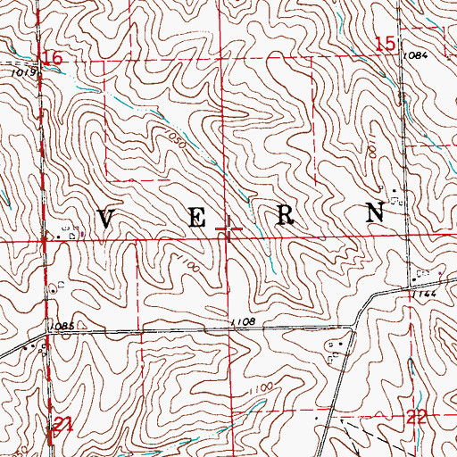 Topographic Map of Township of Vernon, IA