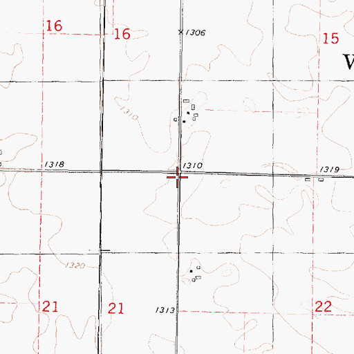 Topographic Map of Township of Vernon, IA