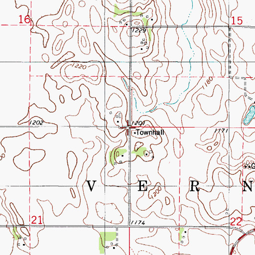 Topographic Map of Township of Vernon, IA