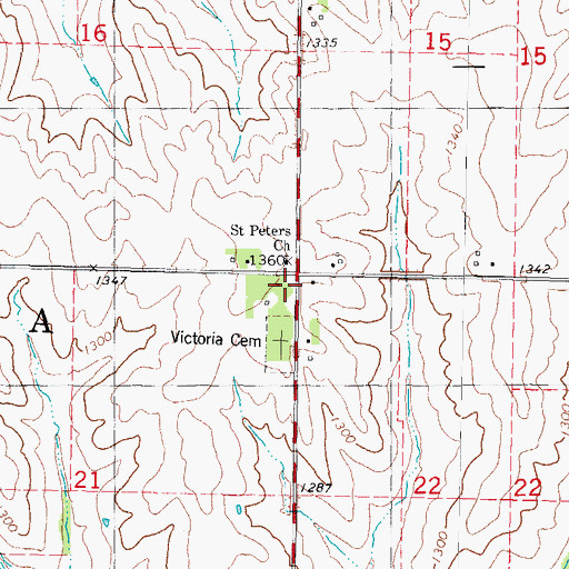Topographic Map of Township of Victoria, IA