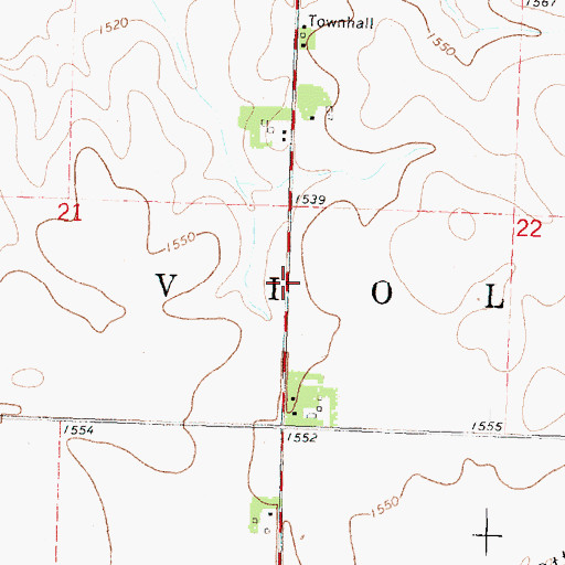 Topographic Map of Township of Viola, IA