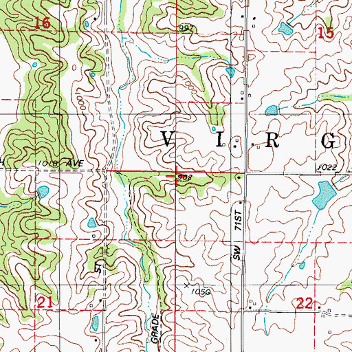 Topographic Map of Township of Virginia, IA