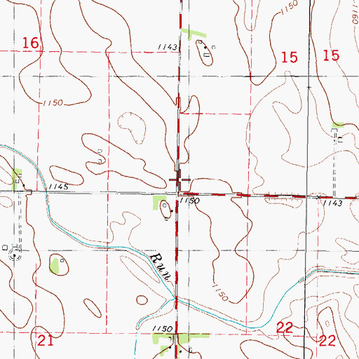 Topographic Map of Township of Wacousta, IA