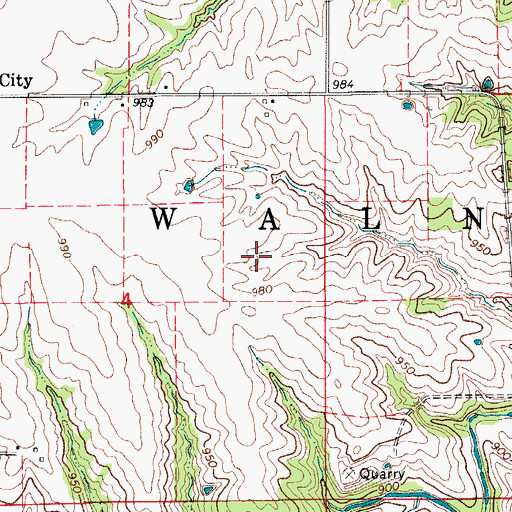 Topographic Map of Township of Walnut, IA