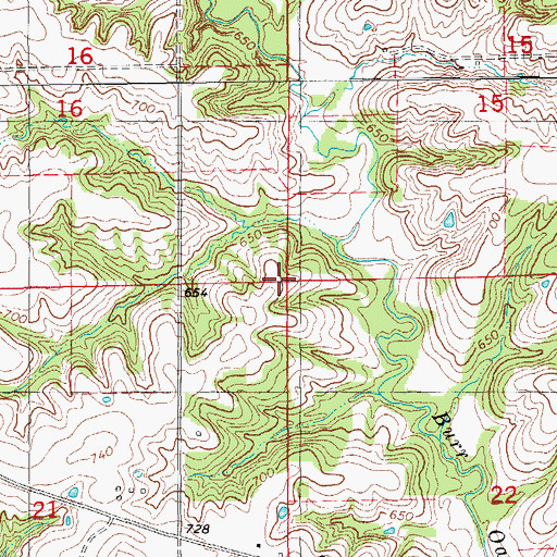 Topographic Map of Township of Walnut, IA